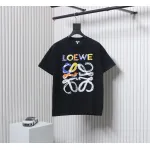 Loewe 25ss graffiti painted letter logo print short sleeve T-shirt black