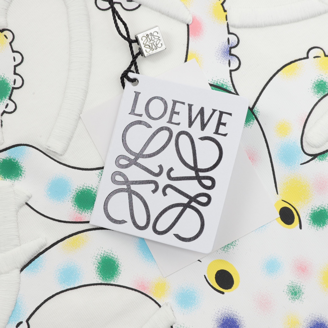 Loewe 25ss Octopus Print and Anagram Embroidered Short Sleeve T-Shirt White