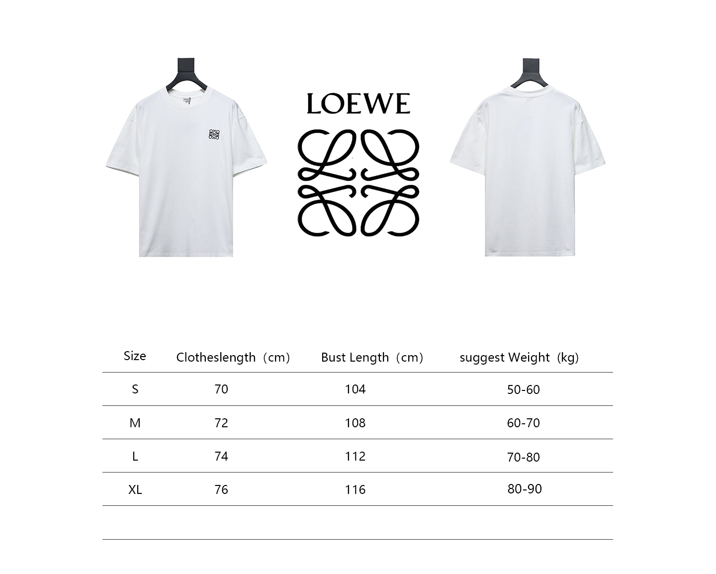 Loewe classic embroidered logo short sleeve white