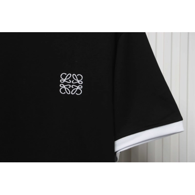 Loewe classic patchwork embroidered small logo short sleeve black 02