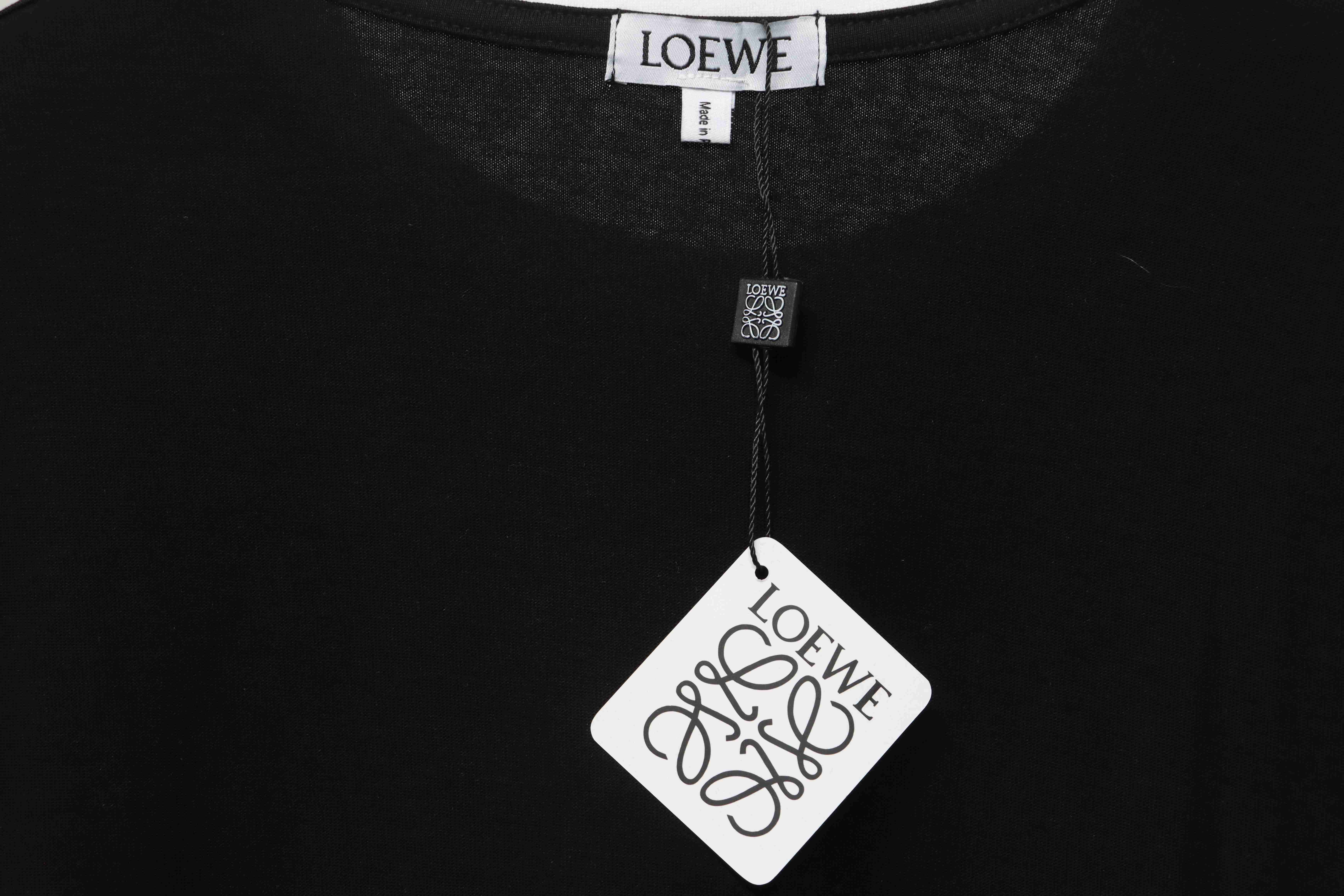Loewe classic patchwork embroidered small logo short sleeve black