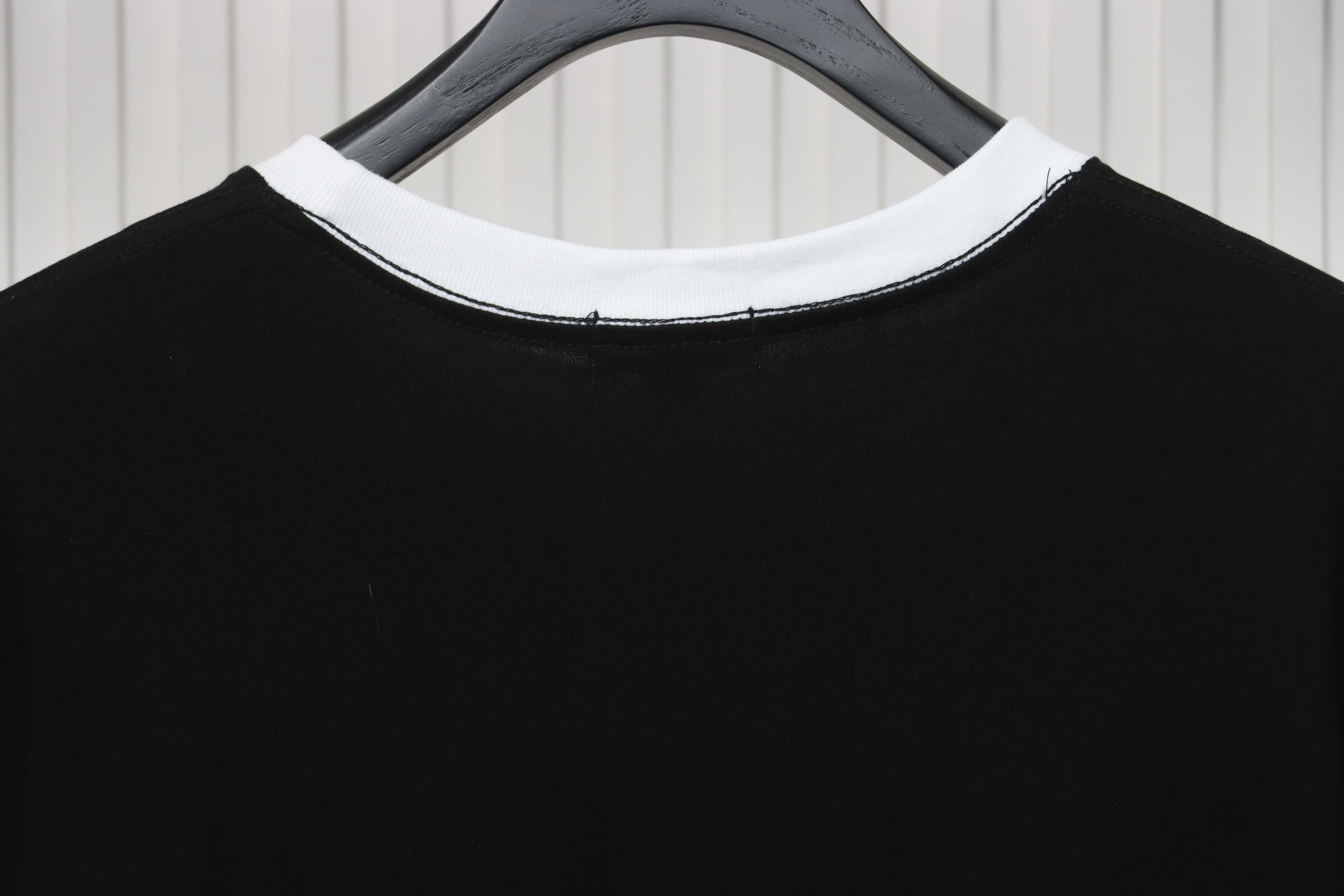 Loewe classic patchwork embroidered small logo short sleeve black