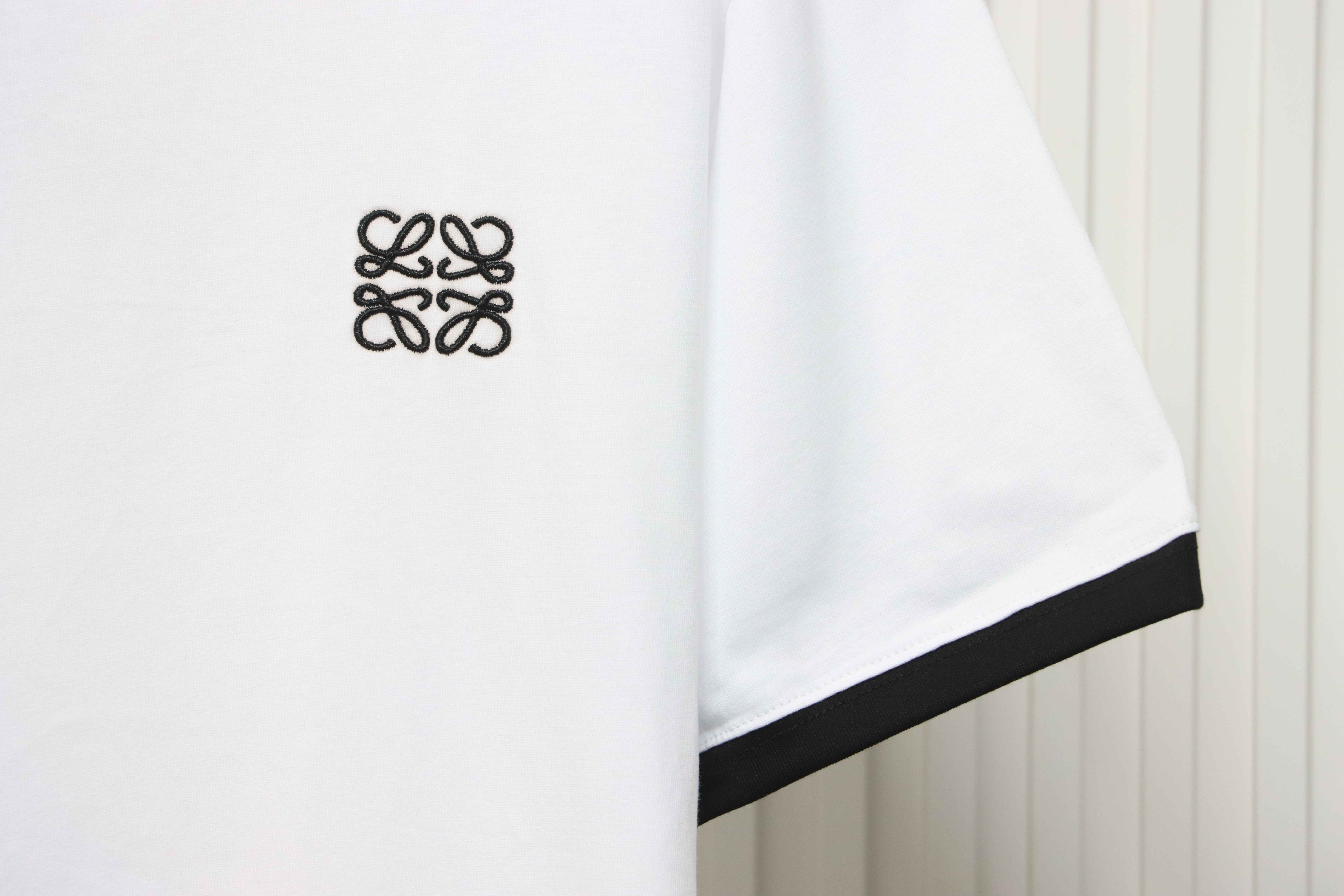 Loewe classic patchwork embroidered small logo short sleeve White