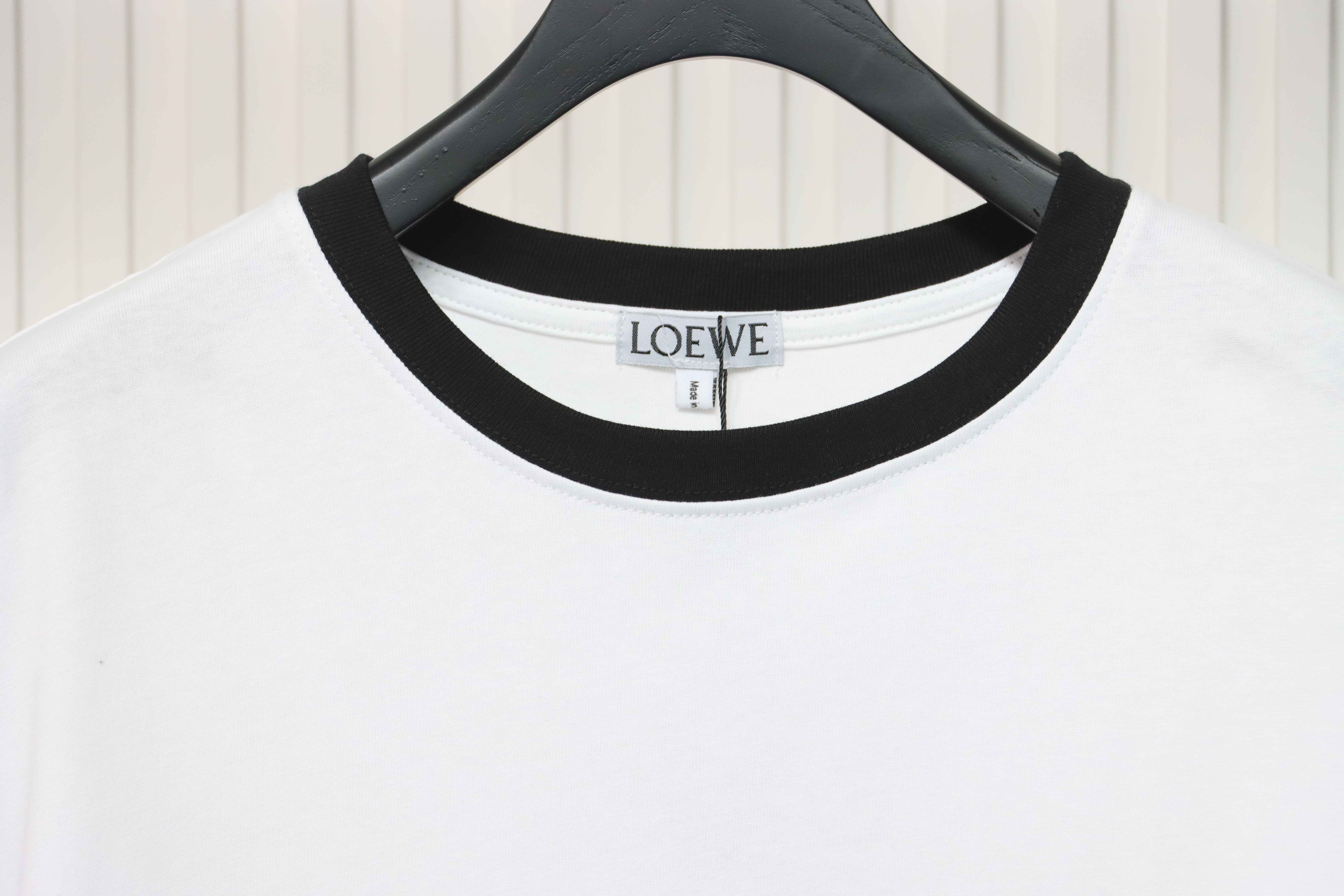 Loewe classic patchwork embroidered small logo short sleeve White