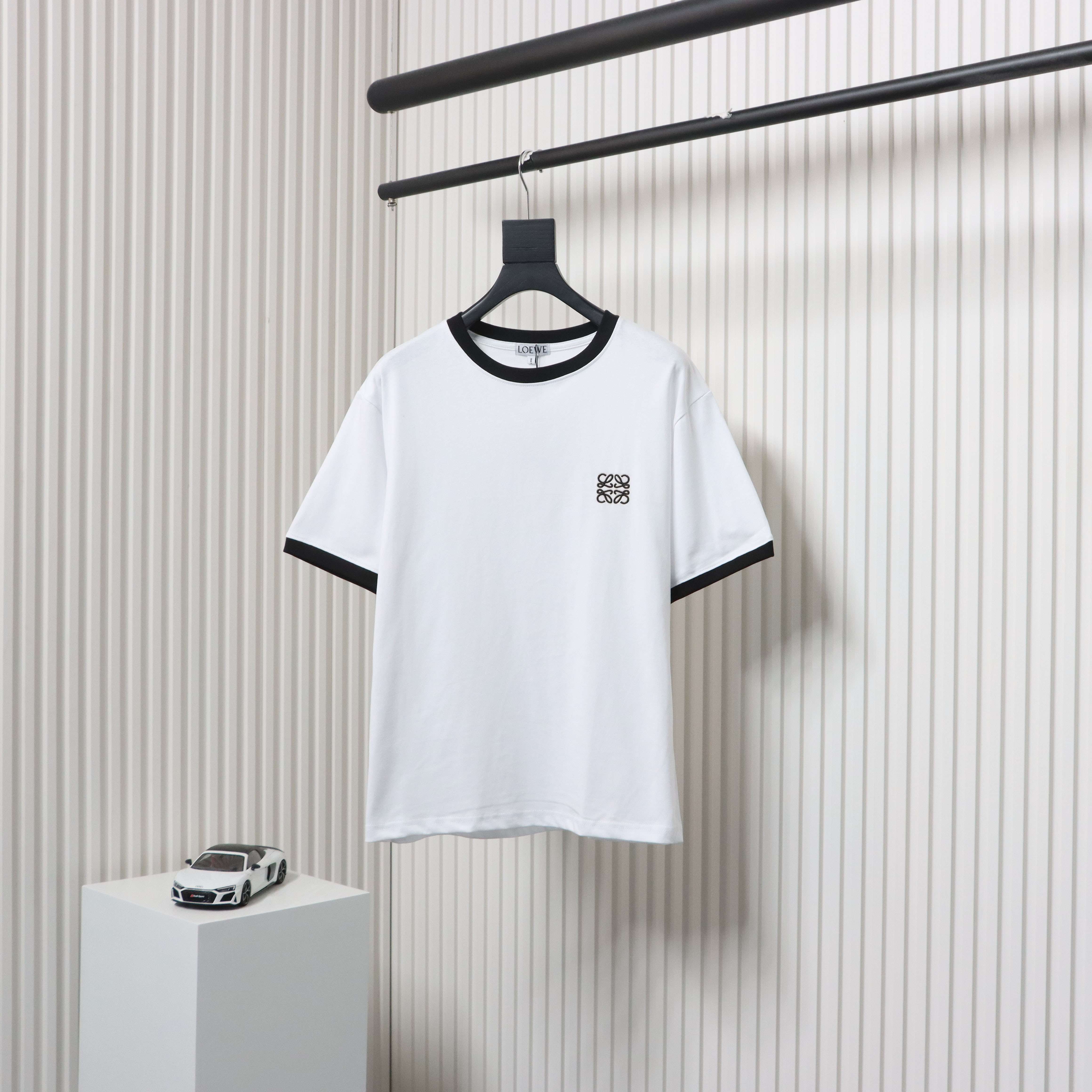 Loewe classic patchwork embroidered small logo short sleeve White