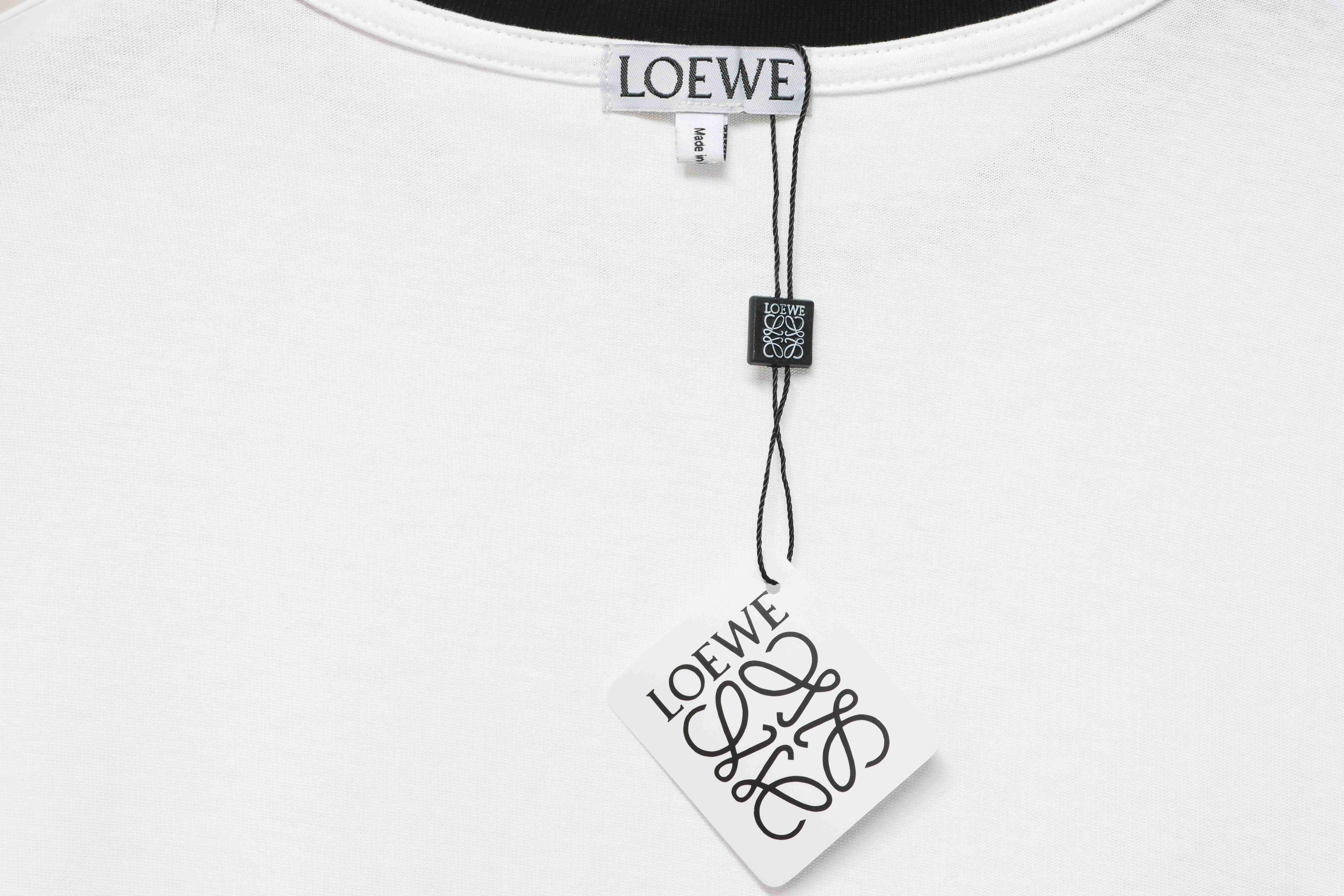 Loewe classic patchwork embroidered small logo short sleeve White