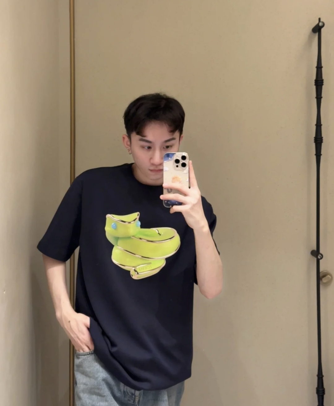 Loewe Limited Edition Snake Short Sleeve T-Shirt Blue