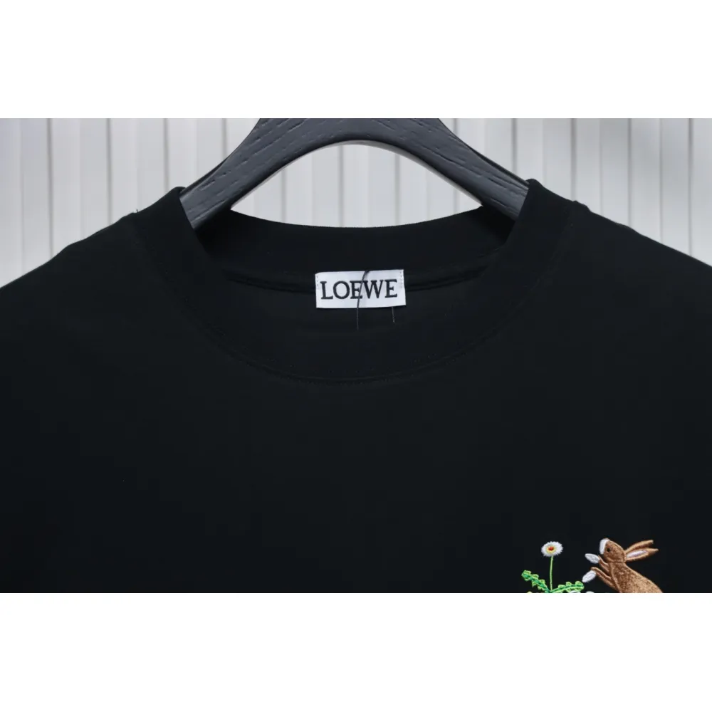 Loewe Suna Fujita co-branded rabbit embroidered short-sleeve black