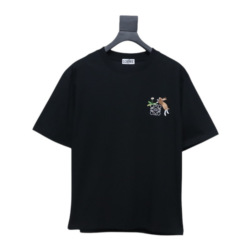 Loewe Suna Fujita co-branded rabbit embroidered short-sleeve black