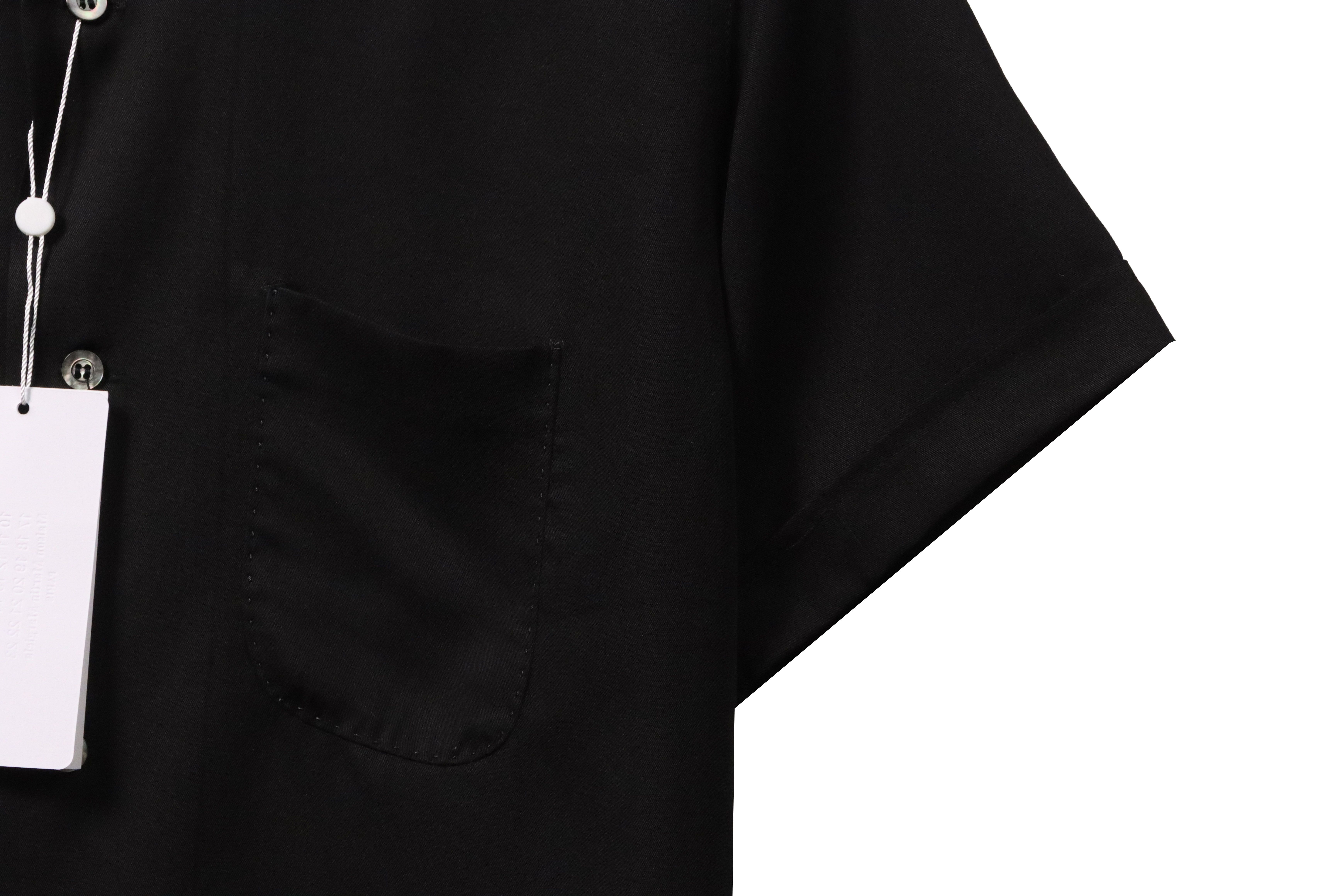 Maison Margiela Square Embroidery Short Sleeve Shirt Black