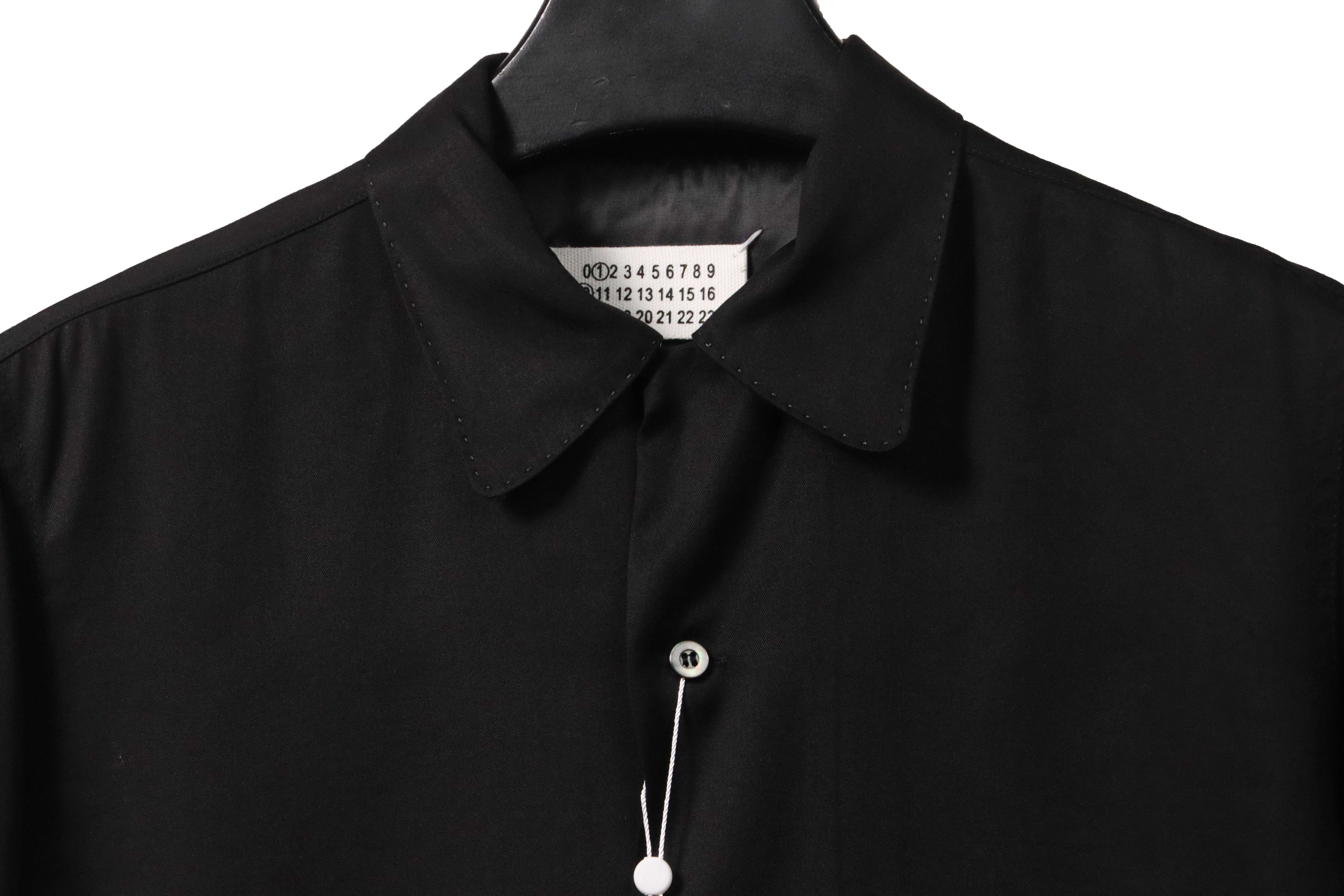 Maison Margiela Square Embroidery Short Sleeve Shirt Black