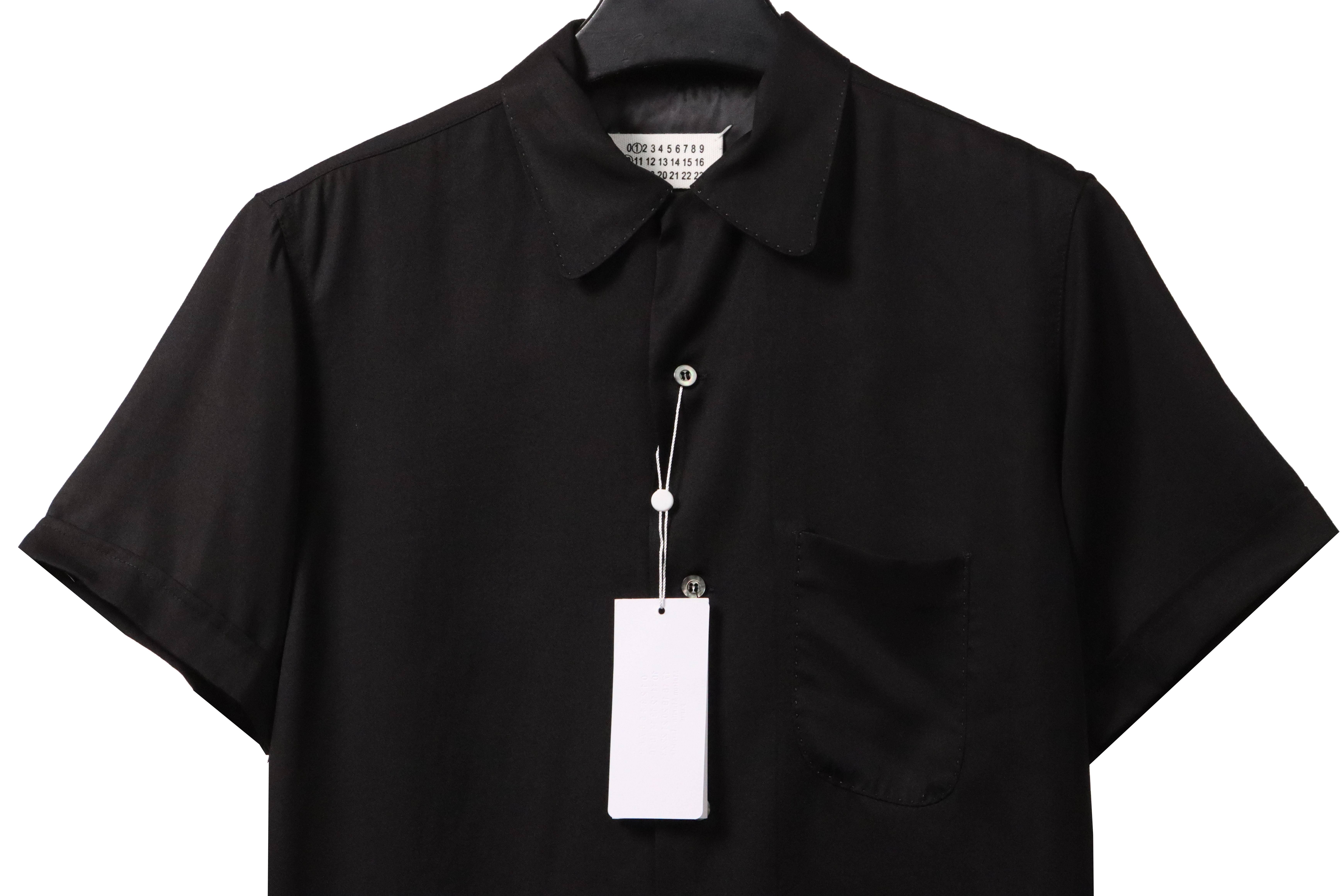 Maison Margiela Square Embroidery Short Sleeve Shirt Black