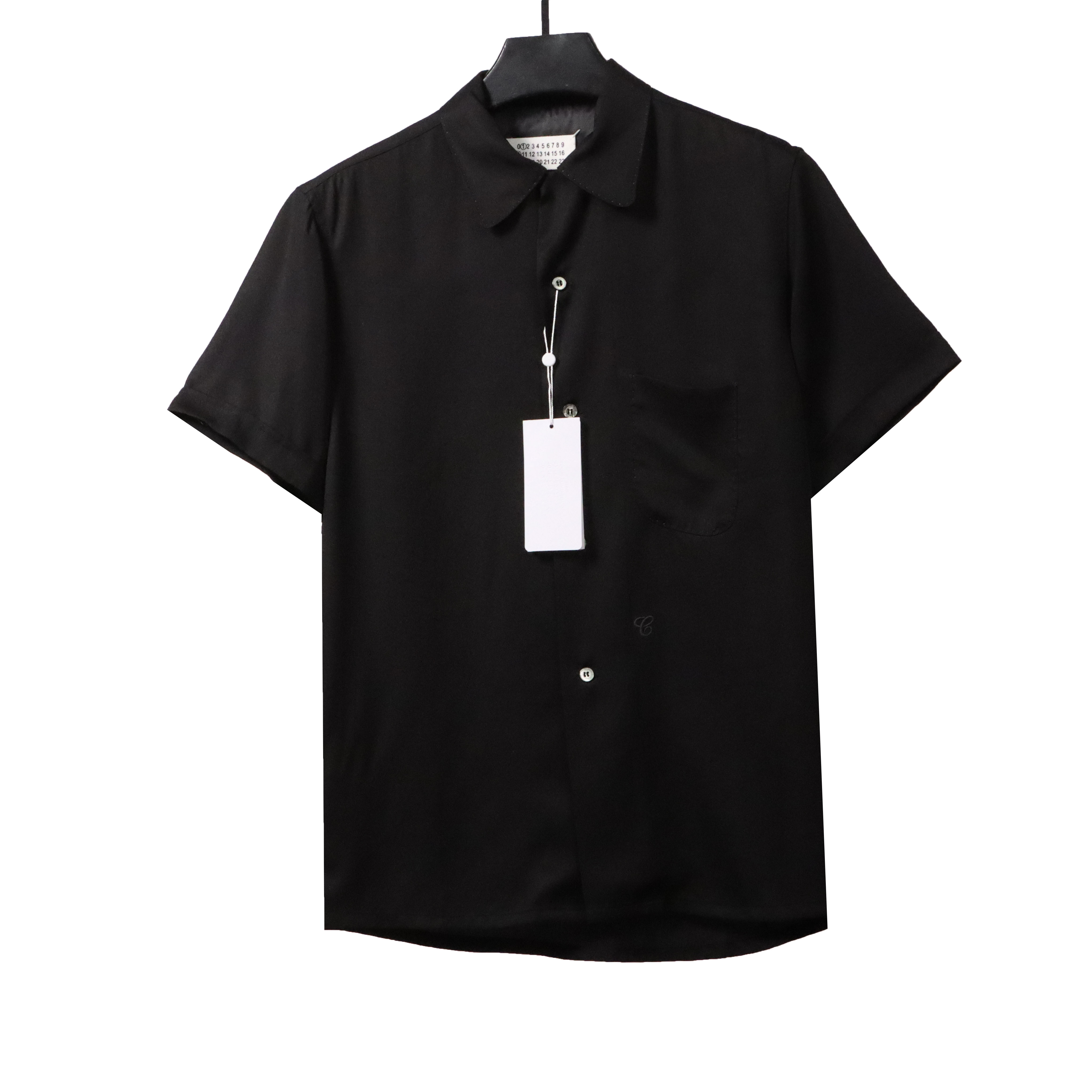 Maison Margiela Square Embroidery Short Sleeve Shirt Black