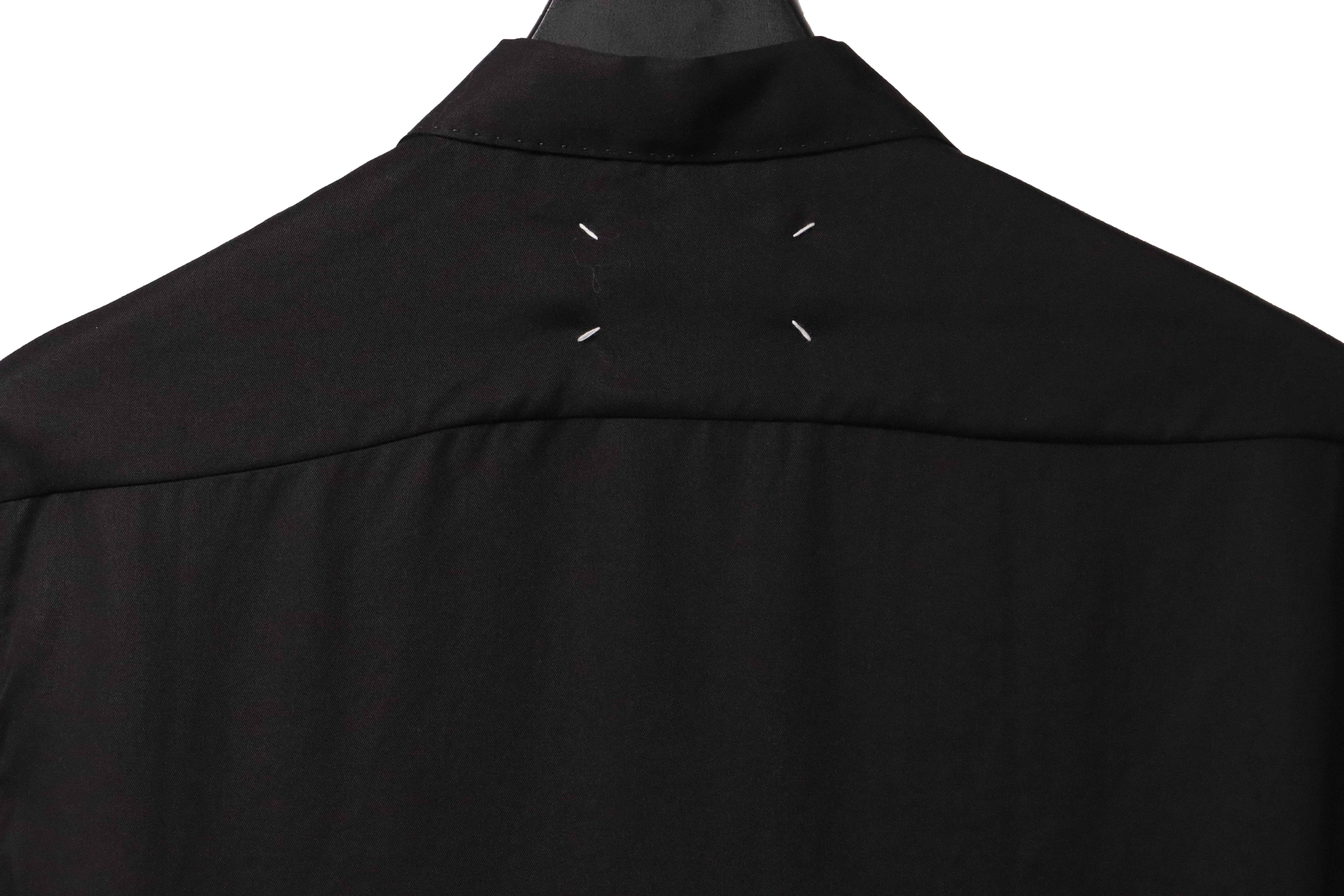 Maison Margiela Square Embroidery Short Sleeve Shirt Black