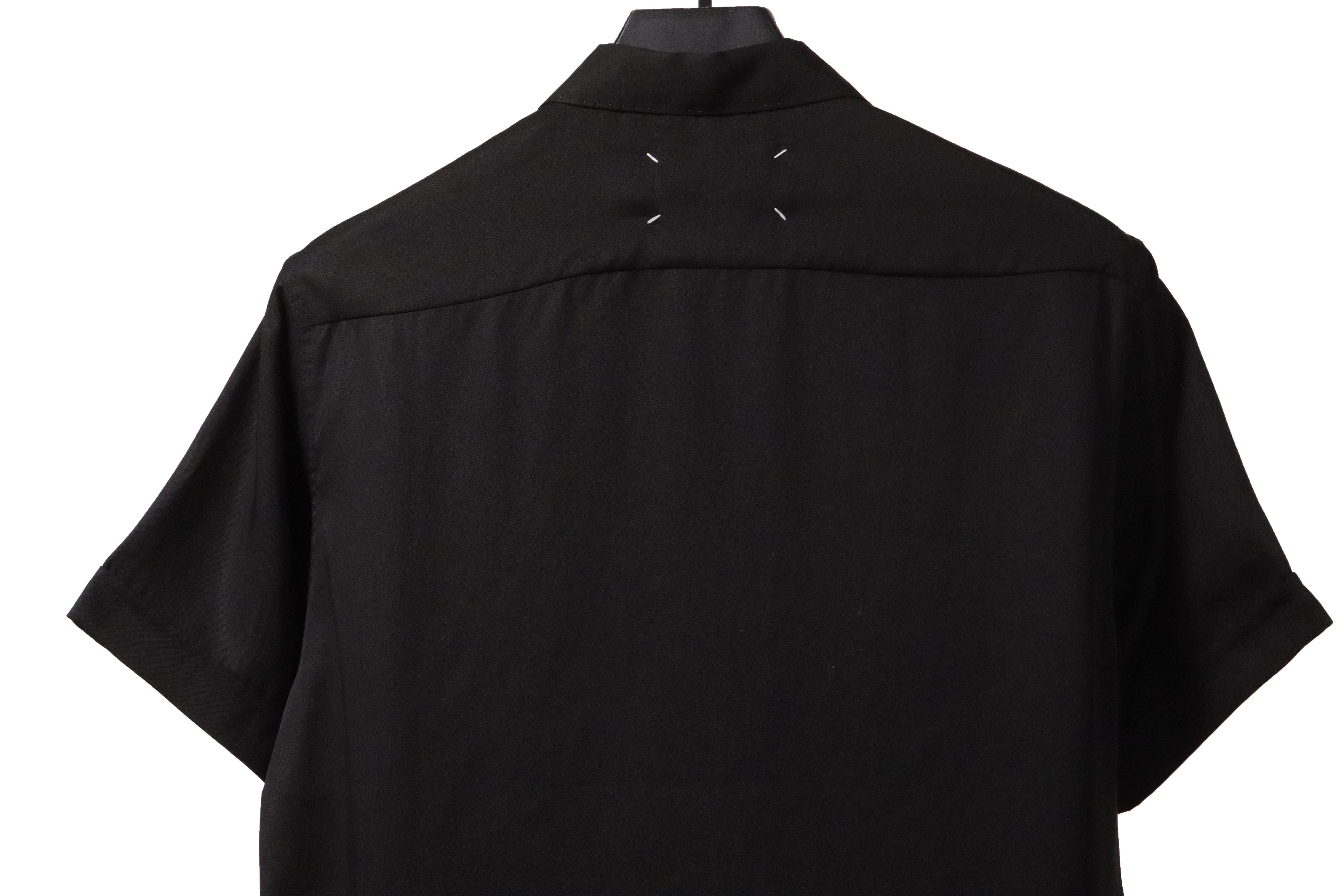 Maison Margiela Square Embroidery Short Sleeve Shirt Black