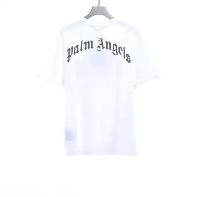Palm Angels Transparent Broken Head Bear Print Short Sleeve White 02