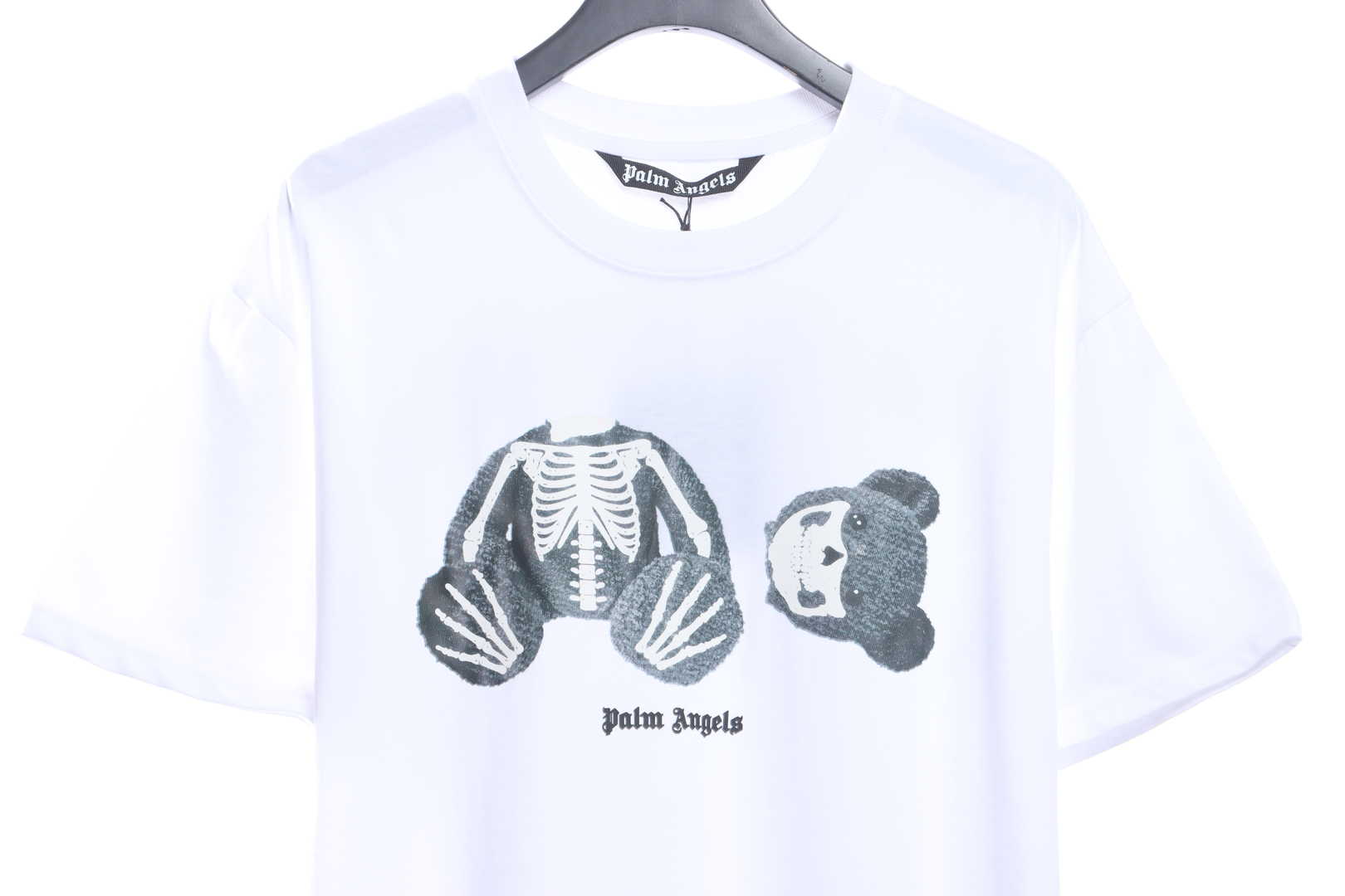 Palm Angels Transparent Broken Head Bear Print Short Sleeve White