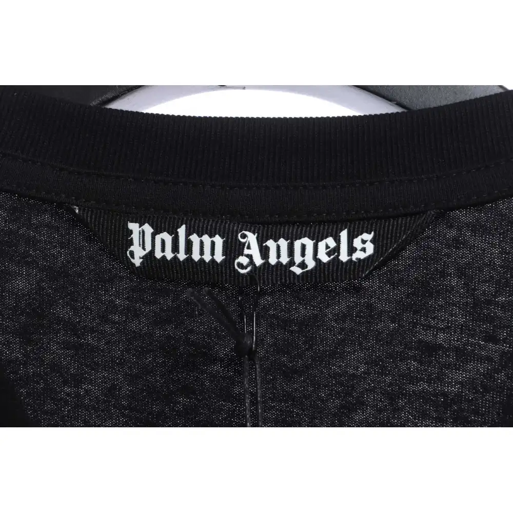 Palm Angels Yellow Broken Head Bear Print Short Sleeve black