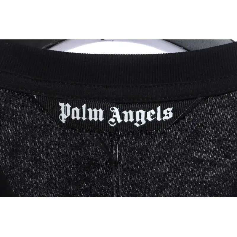 Palm Angels Yellow Broken Head Bear Print Short Sleeve black