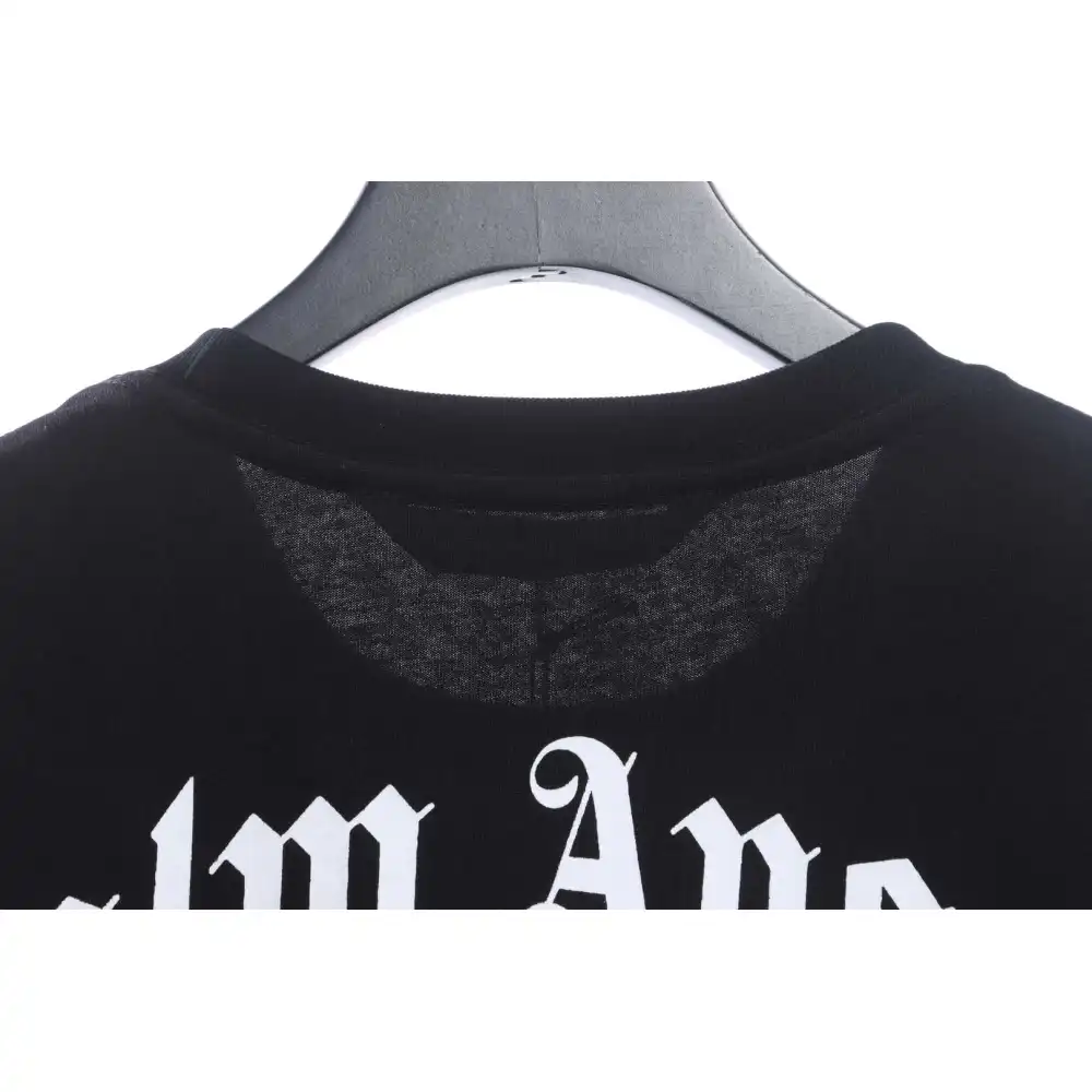 Palm Angels Yellow Broken Head Bear Print Short Sleeve black
