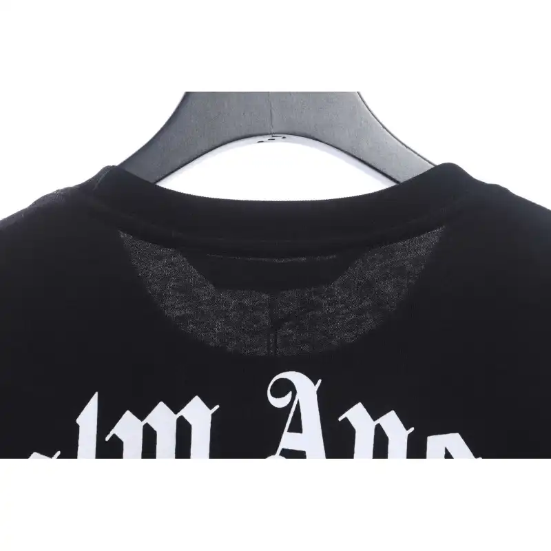 Palm Angels Yellow Broken Head Bear Print Short Sleeve black