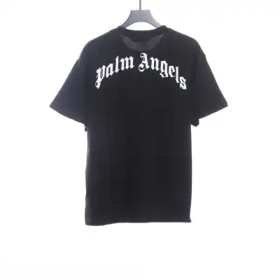 Palm Angels Yellow Broken Head Bear Print Short Sleeve black 02