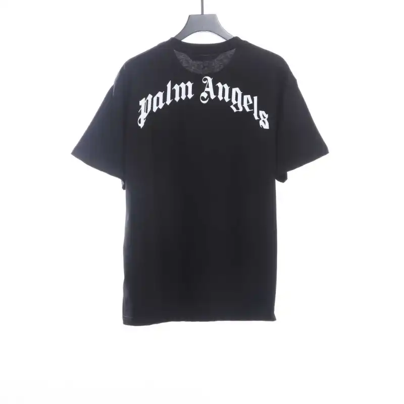Palm Angels Yellow Broken Head Bear Print Short Sleeve black