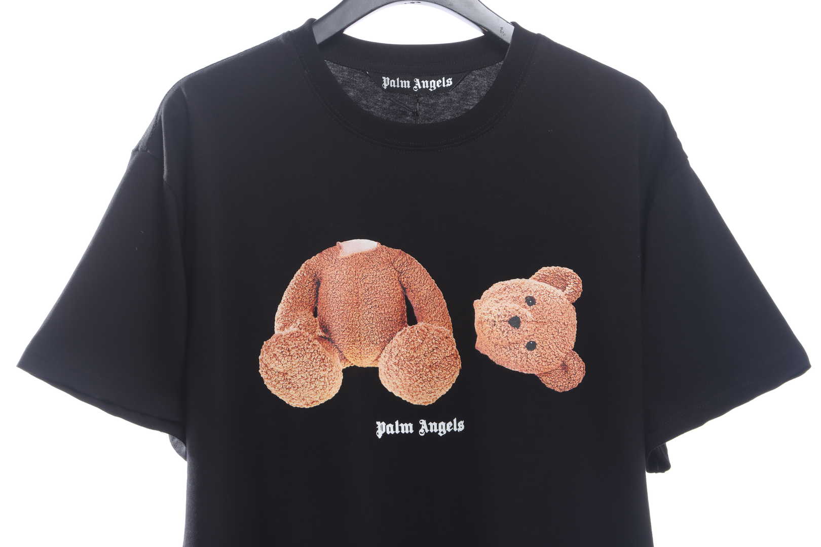 Palm Angels Yellow Broken Head Bear Print Short Sleeve black
