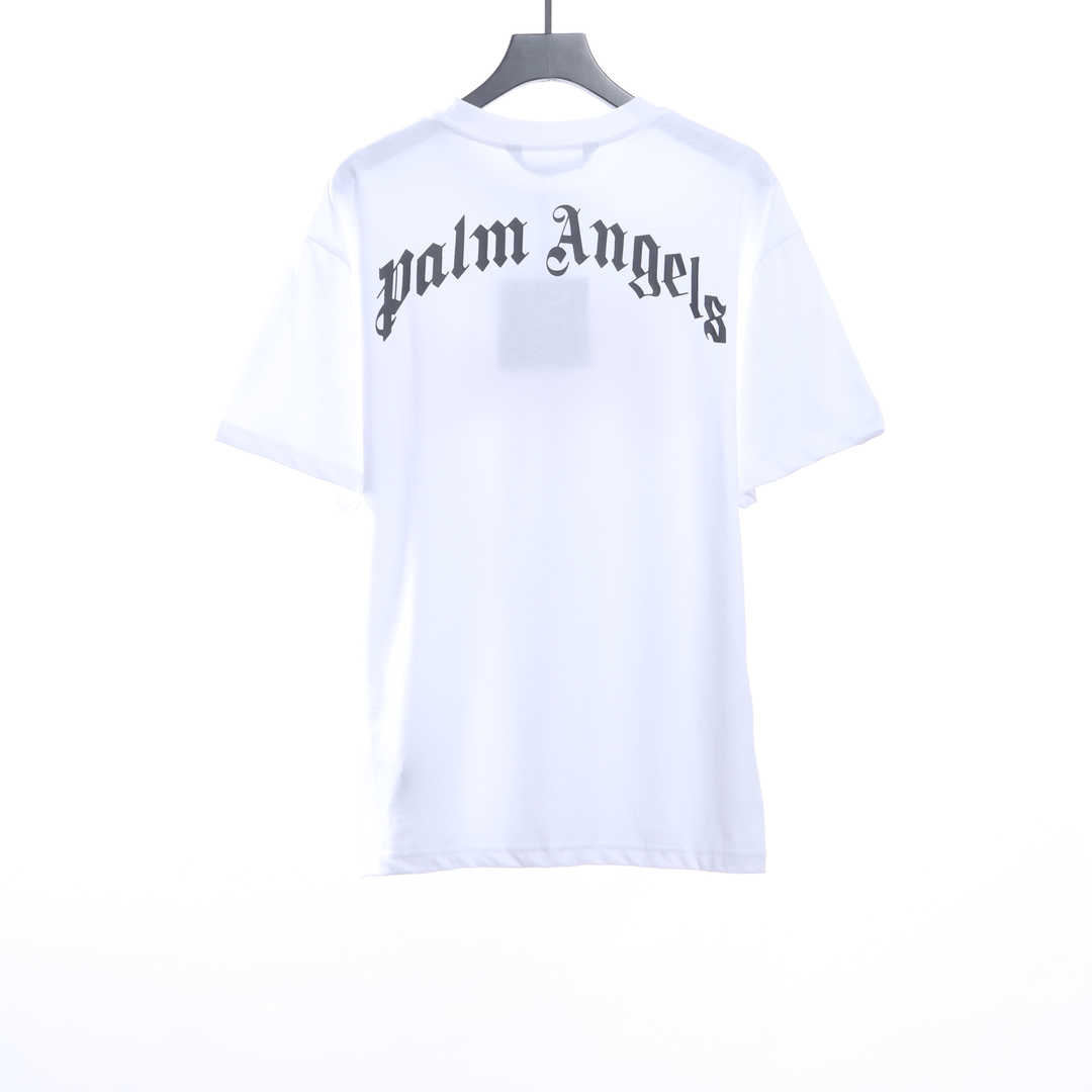 Palm Angels Yellow Broken Head Bear Print Short Sleeve White