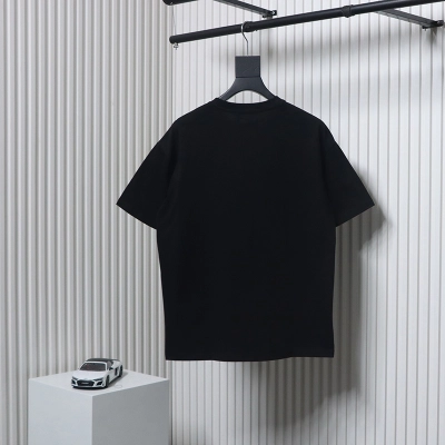 Prada 24ss Crown Medal Letter Embroidered Short Sleeve black 02