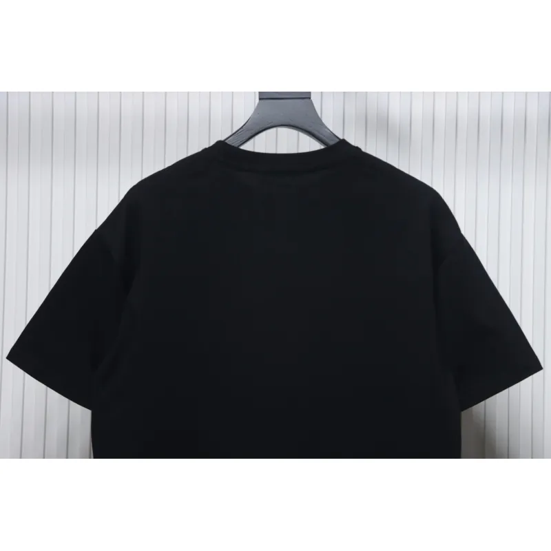 Prada 24ss Crown Medal Letter Embroidered Short Sleeve black
