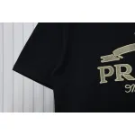 Prada 24ss Crown Medal Letter Embroidered Short Sleeve black