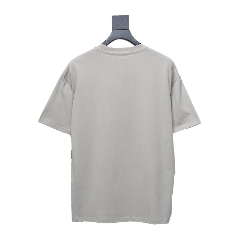 Prada 24ss Crown Medal Letter Embroidered Short Sleeve Gray Green