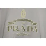 Prada 24ss Crown Medal Letter Embroidered Short Sleeve Gray Green