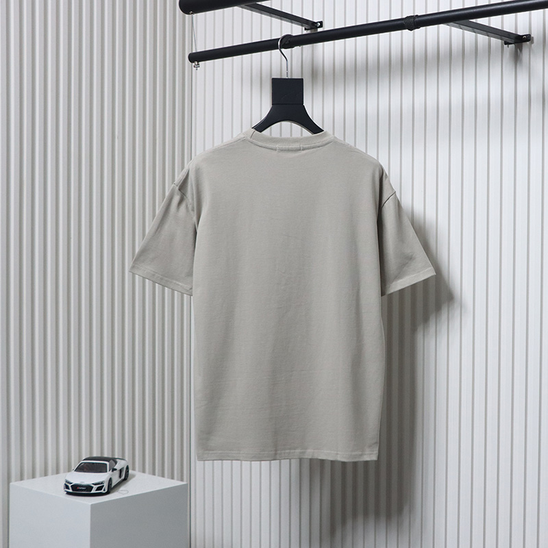 Prada 24ss Crown Medal Letter Embroidered Short Sleeve Gray Green