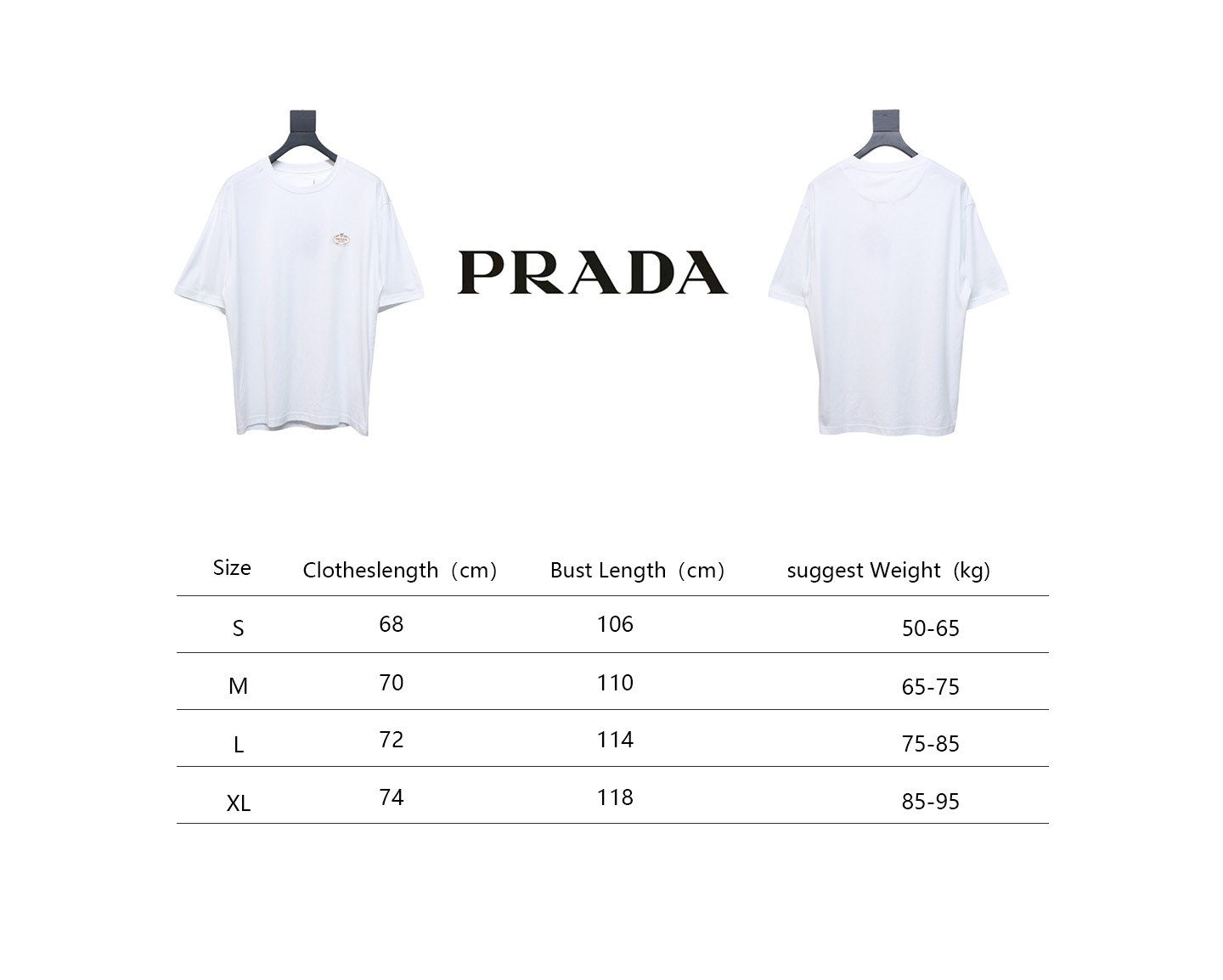 Prada 25ss chest embroidered patch logo short sleeve White