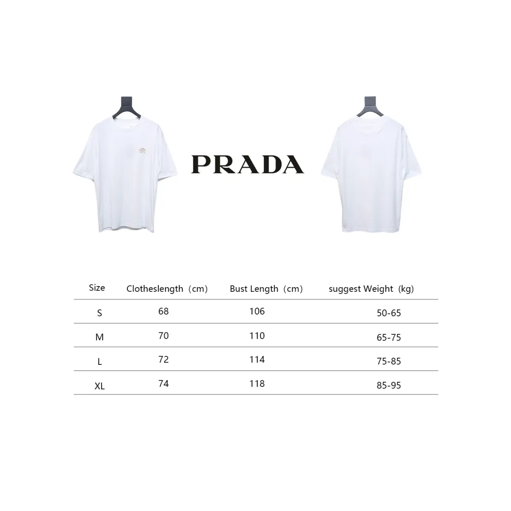 Prada 25ss chest embroidered patch logo short sleeve White
