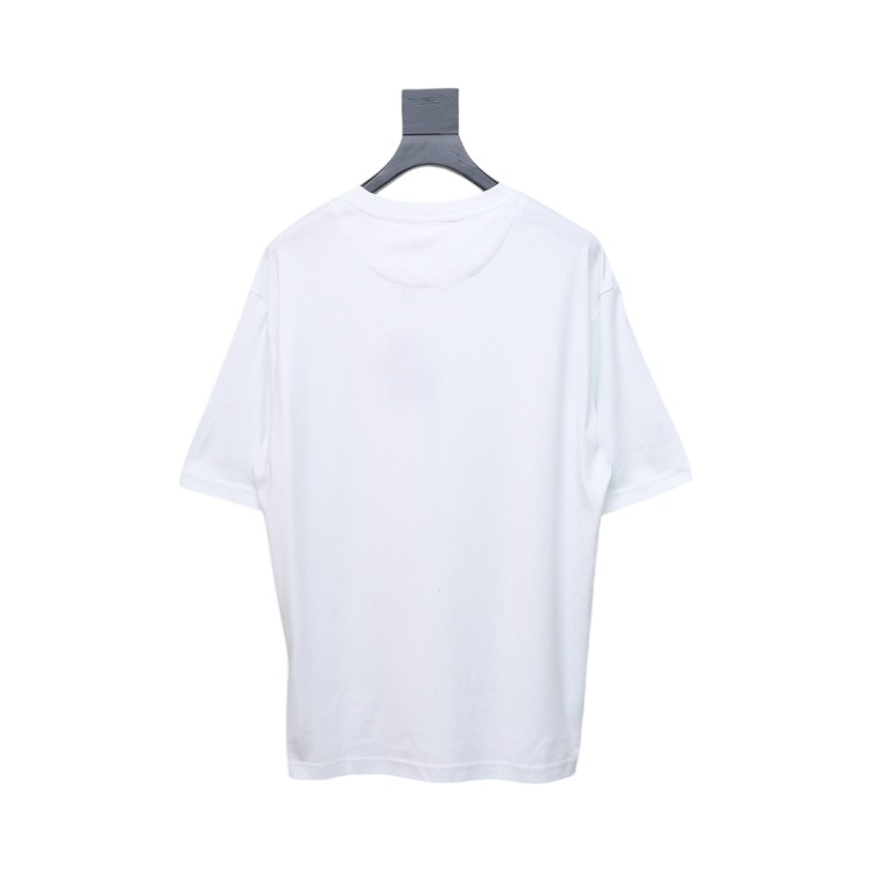 Prada 25ss chest embroidered patch logo short sleeve White