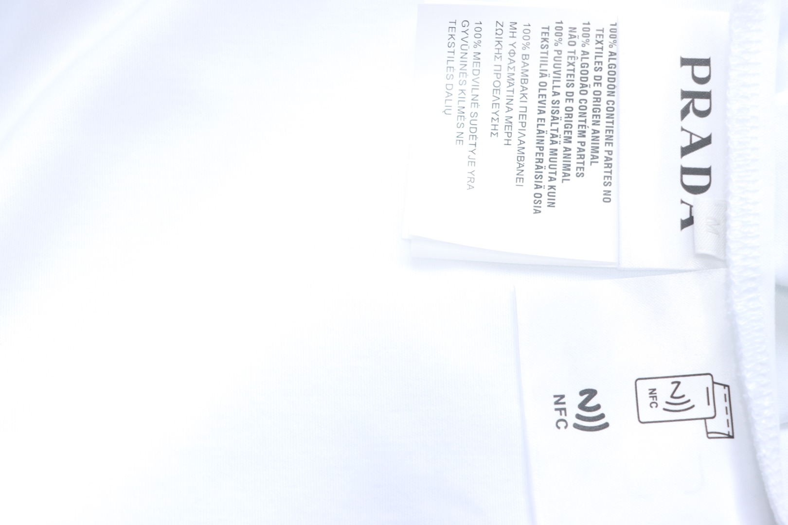 Prada 25ss chest embroidered patch logo short sleeve White