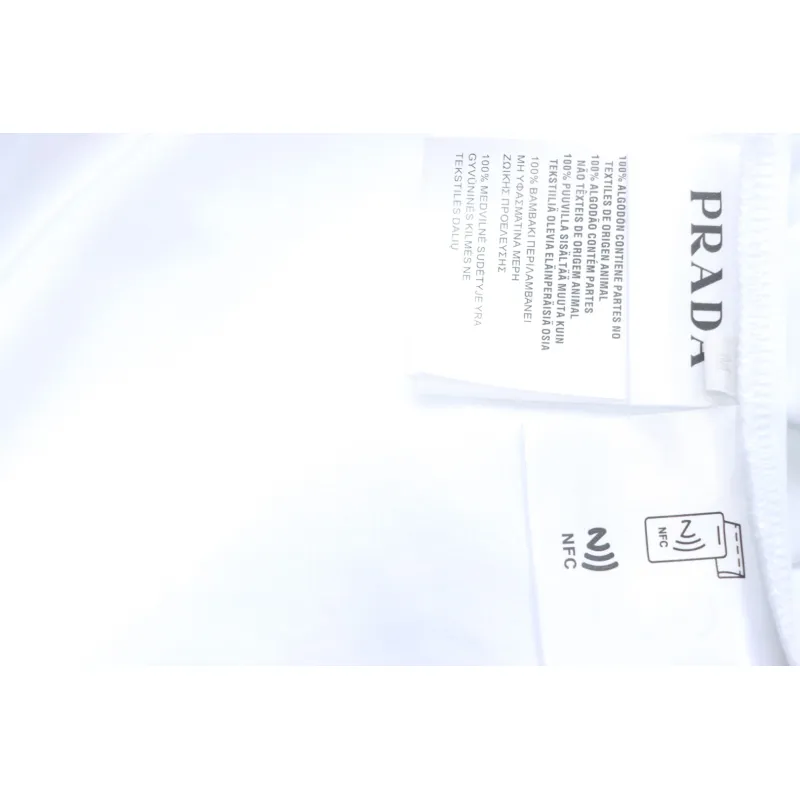Prada 25ss chest embroidered patch logo short sleeve White