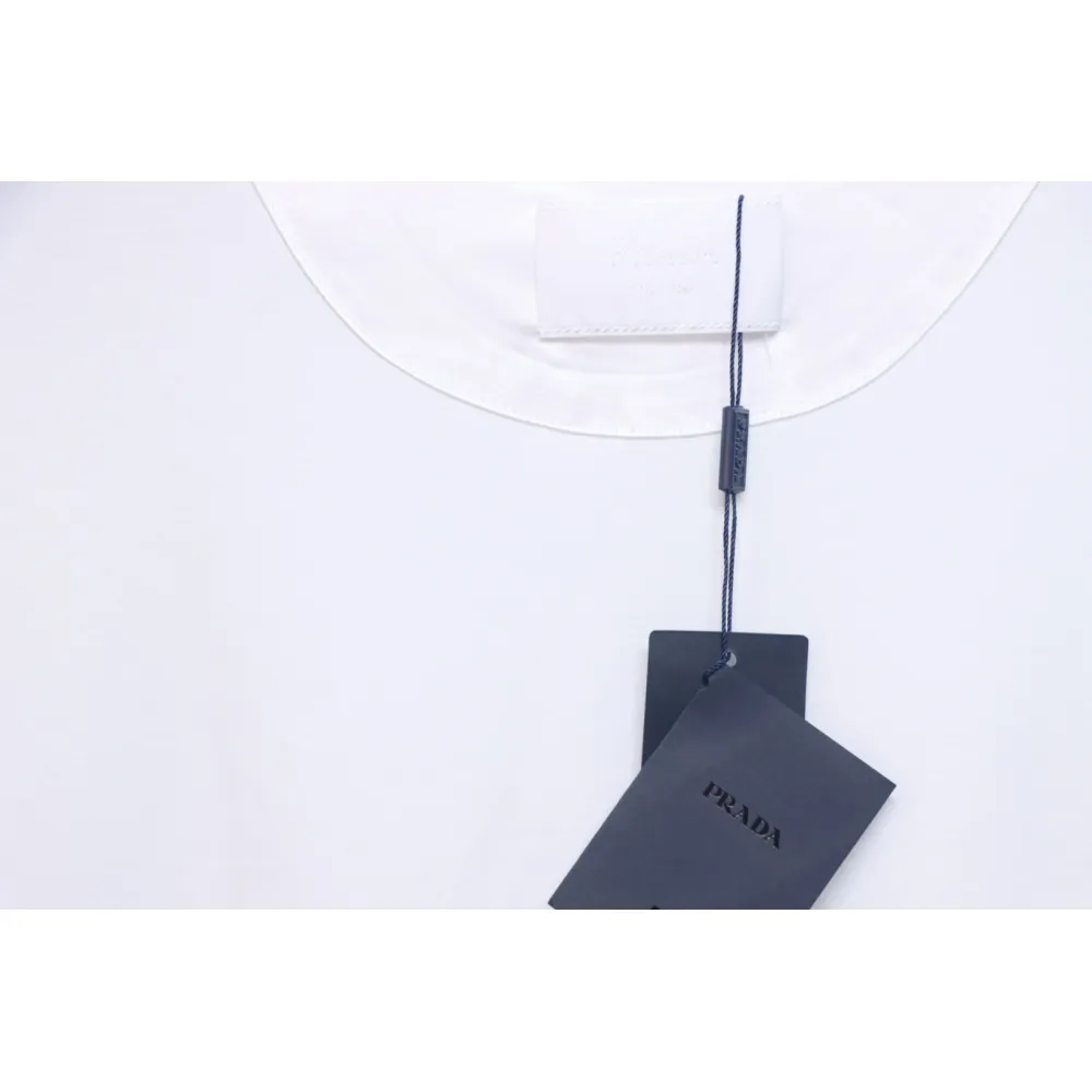 Prada 25ss chest embroidered patch logo short sleeve White