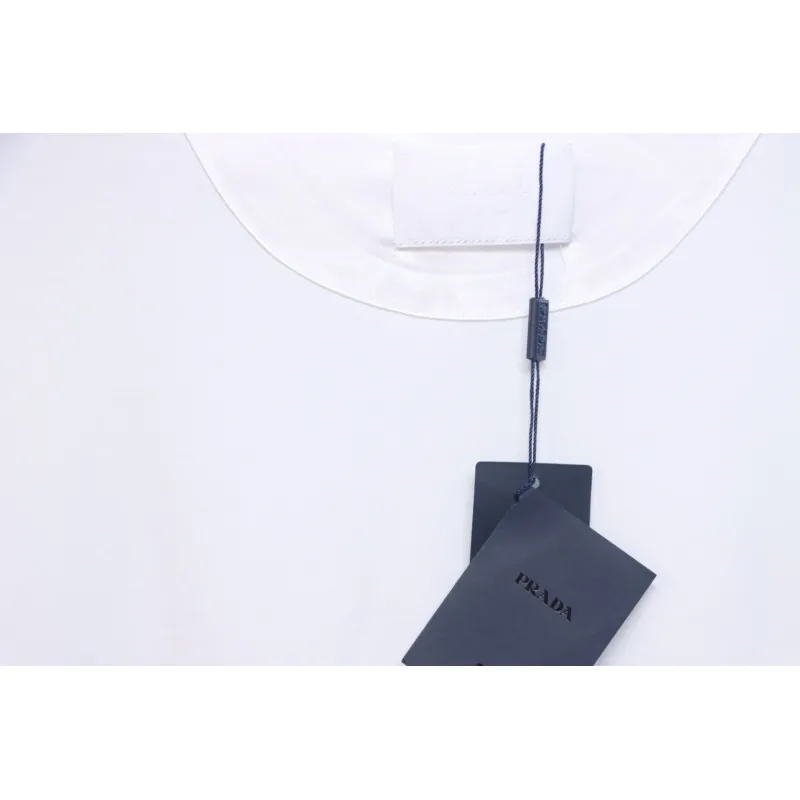 Prada 25ss chest embroidered patch logo short sleeve White