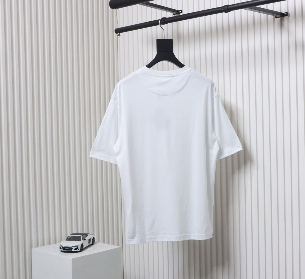 Prada 25ss chest embroidered patch logo short sleeve White