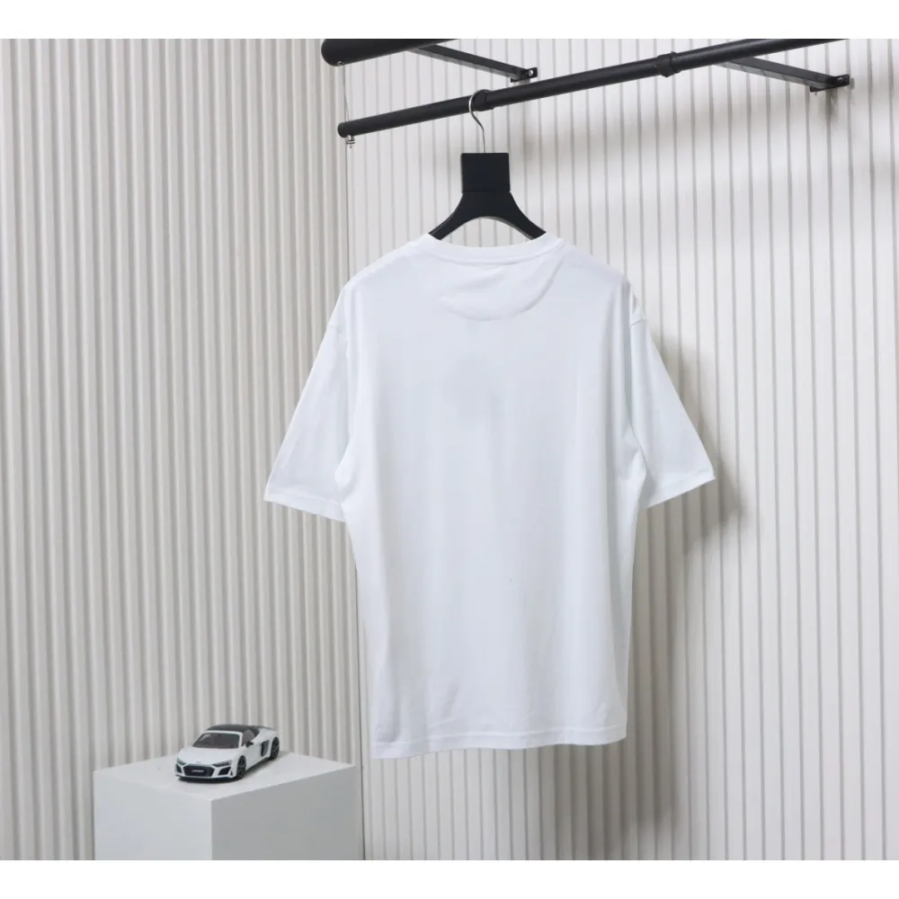 Prada 25ss chest embroidered patch logo short sleeve White