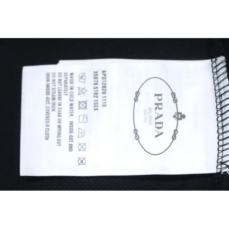 Prada New Chest Triangle Pocket Polo Short Sleeve black