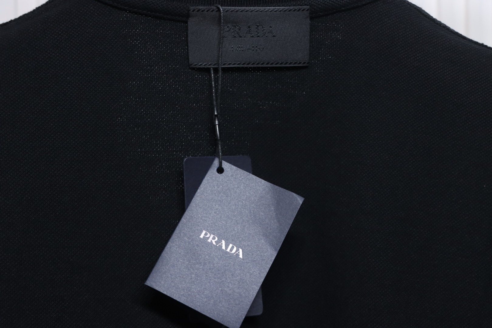 Prada New Chest Triangle Pocket Polo Short Sleeve black