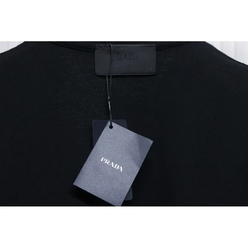 Prada New Chest Triangle Pocket Polo Short Sleeve black