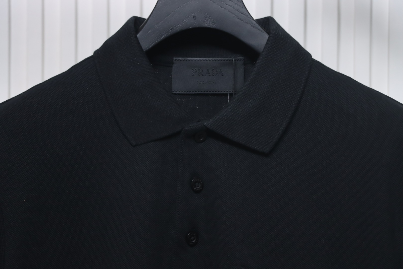 Prada New Chest Triangle Pocket Polo Short Sleeve black