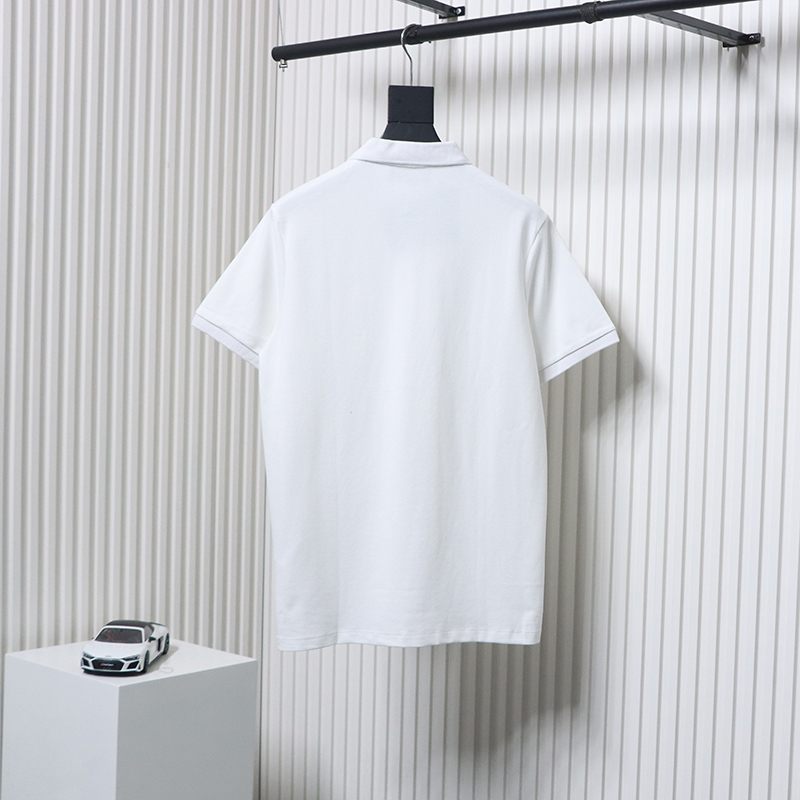 Prada New Chest Triangle Pocket Polo Short Sleeve White