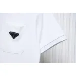 Prada New Chest Triangle Pocket Polo Short Sleeve White